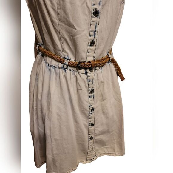 Rue21 Acid Washed Button Up Belted Dress Size S New with tags - Picture 4 of 5